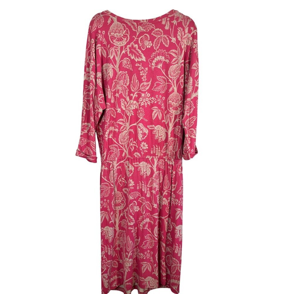 Tommy Bahama Floral Dress Pink M Apothecary Blooms Tie Resort Preppy Chic - Picture 6 of 7